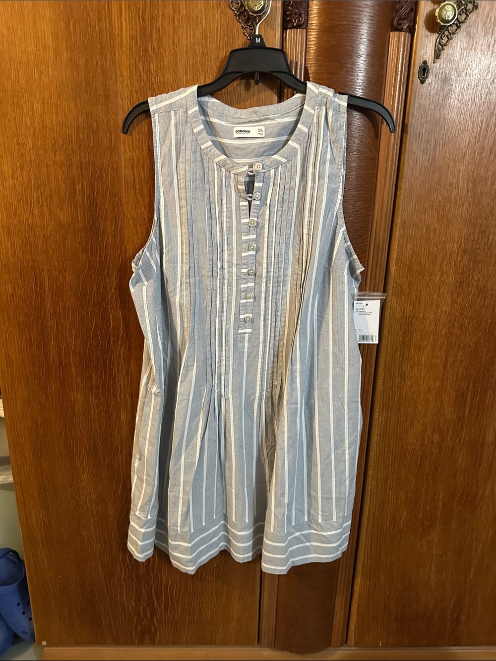 Sonoma Sleeveless Blue Stripe dress
